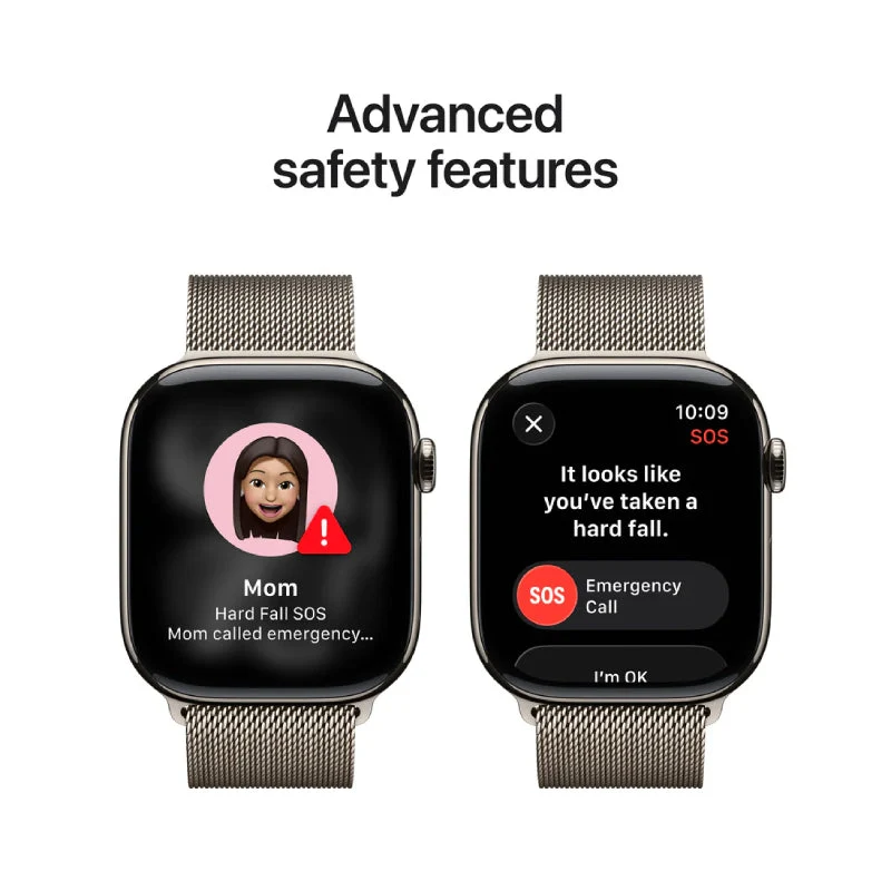 Apple Watch Series 11 - LTPO OLED / 64GB / 46mm / Bluetooth / Wi-Fi + Cellular / Medium/Large / Natural Titanium Case with Natural Milanese Loop