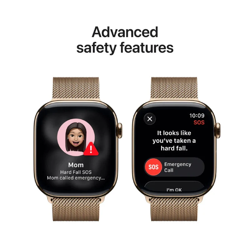 Apple Watch Series 11 - LTPO OLED / 64GB / 46mm / Bluetooth / Wi-Fi + Cellular / Medium/Large / Gold Titanium Case with Gold Milanese Loop