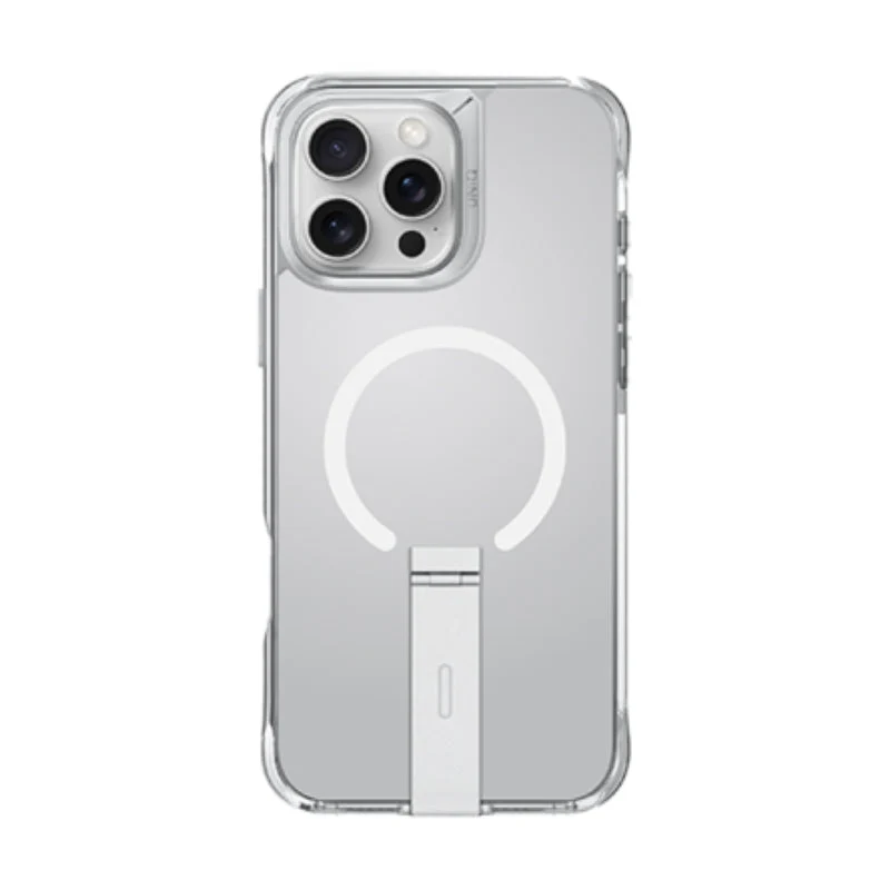 Uniq Hybrid Eleva MagSafe Case with Vertical Stand for iPhone 16 Pro Max – Lucent Clear
