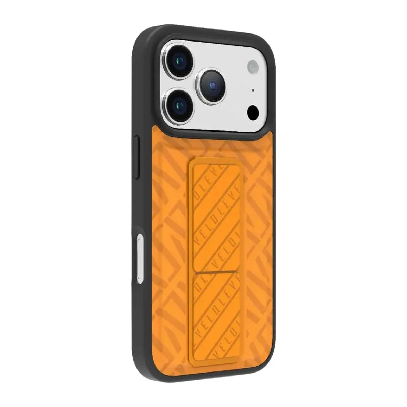 Levelo Morphix Cuero Gripstand Case For Apple iPhone 17 Pro Max - Sunrise Orange