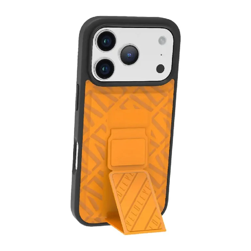 Levelo Morphix Cuero Gripstand Case For Apple iPhone 17 Pro Max - Sunrise Orange