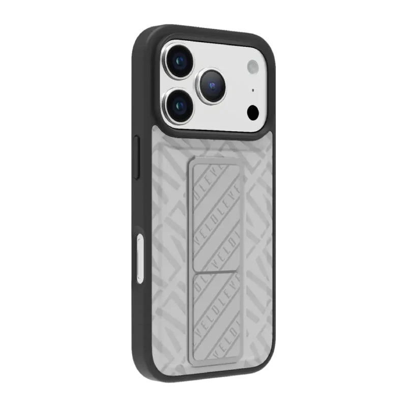 Levelo Morphix Cuero Gripstand Case For Apple iPhone 17 Pro Max - Cloud Grey