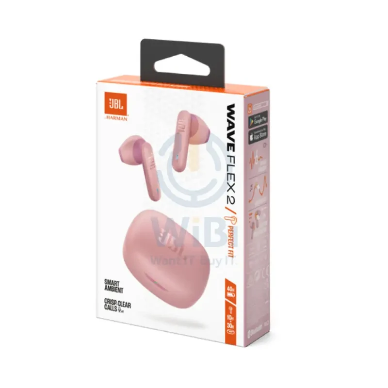 JBL Wave Flex 2 Wireless Earbud - In-Ear / Bluetooth / Pink