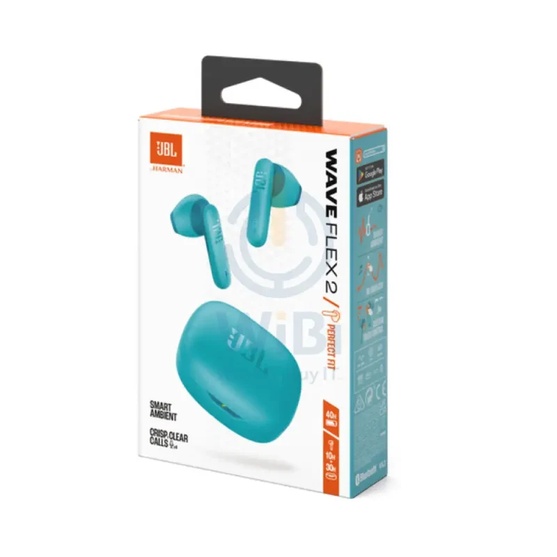 JBL Wave Flex 2 Wireless Earbud - In-Ear / Bluetooth / Blue