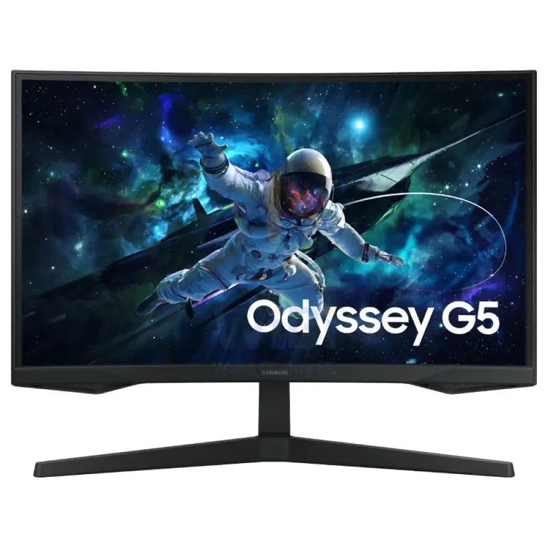 شاشة ألعاب سامسونج أوديسي G5 G55C منحنية حجم 27 بوصة - لوحة VA QHD حجم 27 بوصة / 1MPRT / حتى 165 هرتز / إتش دي إم آي 2.2/ديسبلاي بورت 1.2 / أسود