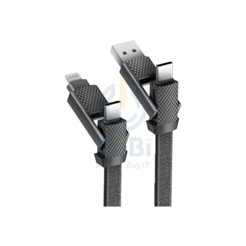 كابل إدخال بيزيك جو تشارج ألو كيبل 4 في 1 - 1 متر / USB-C / USB-A / لايتنينج / أسود