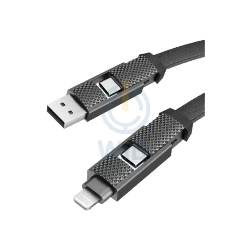 كابل إدخال بيزيك جو تشارج ألو كيبل 4 في 1 - 1 متر / USB-C / USB-A / لايتنينج / أسود