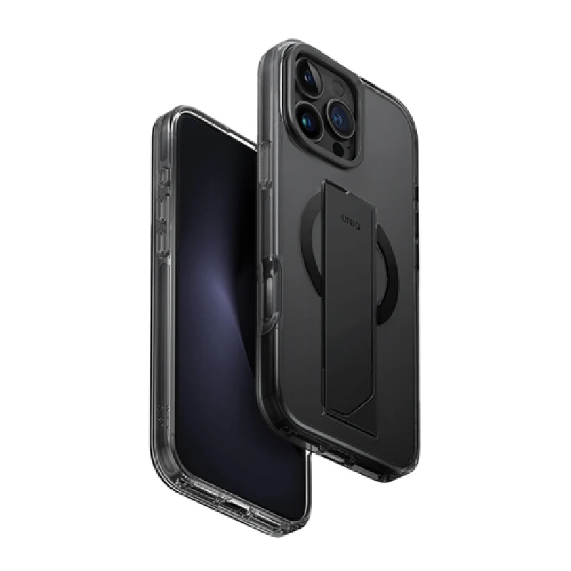 Uniq Hybrid Heldro Max MagSafe Case with Camera Stand for iPhone 16 Pro - Vapour Smoke