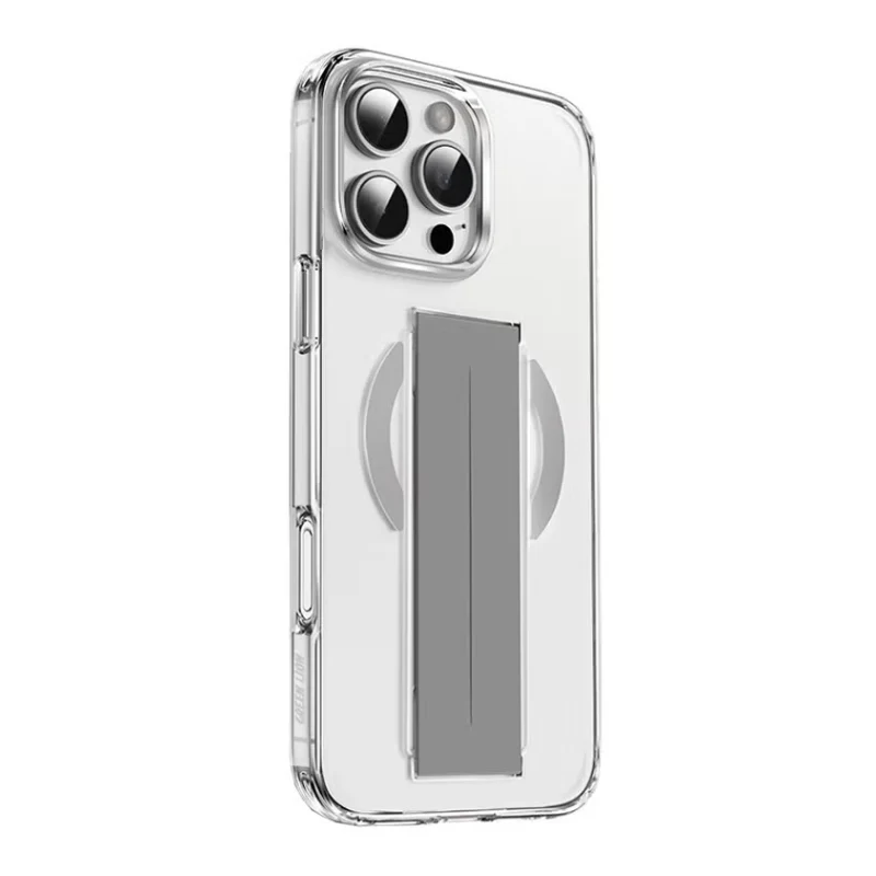Uniq Hybrid Heldro Max Magclick Case With Camera Stand for iPhone 16 Pro - Lucent Clear