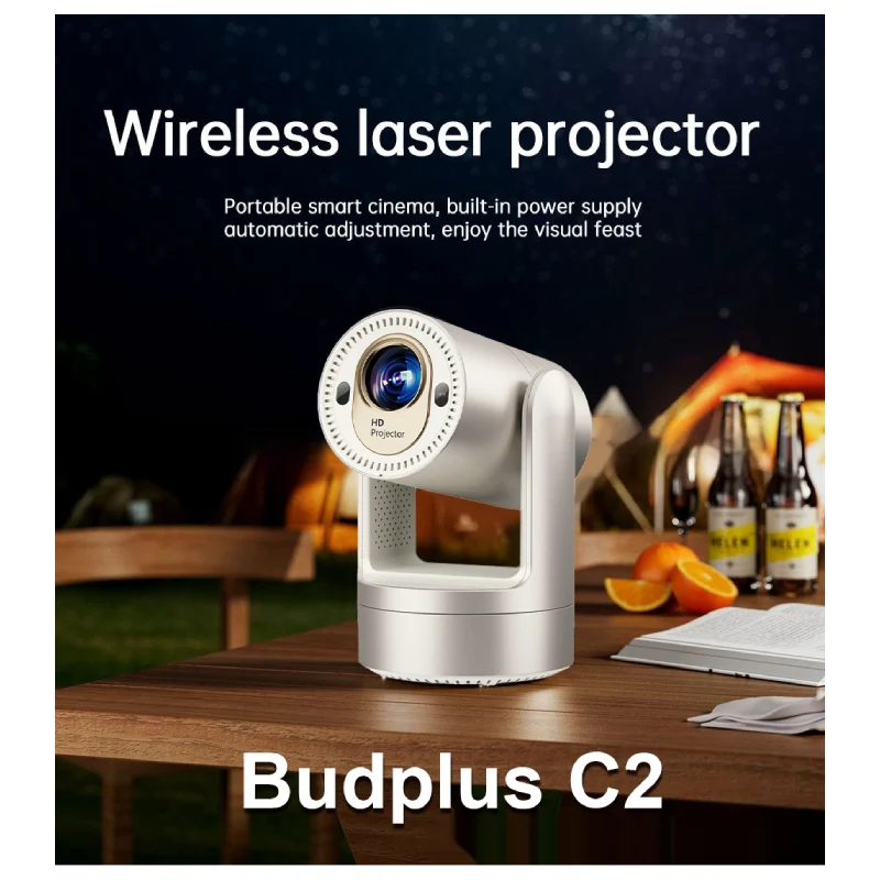 Volto BUDS PLUS C2 Projector With Battery - 2.69″ LCD / 5G / HDMI / USB 2.0 / Audio Port / Rose Gold