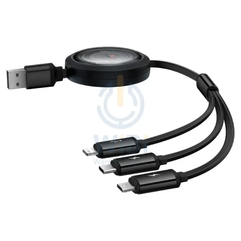 Baseus Free2Draw Charging Cable - USB-C / Micro USB / Lightning / 100W / 1.1 Meter / Black