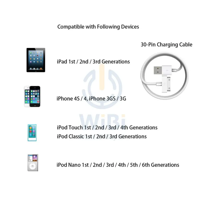 Apple Dock Connector To USB Cable - White