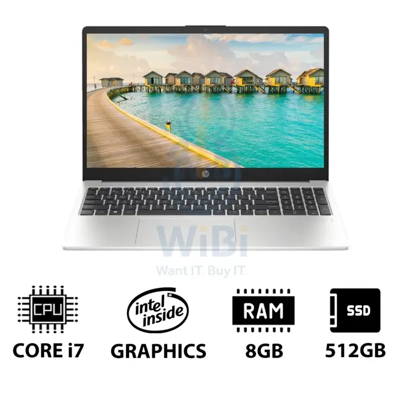 HP 250 G10 - 15.6" FHD / i7-1355U / 8GB / 512GB (NVMe M.2 SSD) / DOS (Without OS) / 1YW / Silver - Laptop