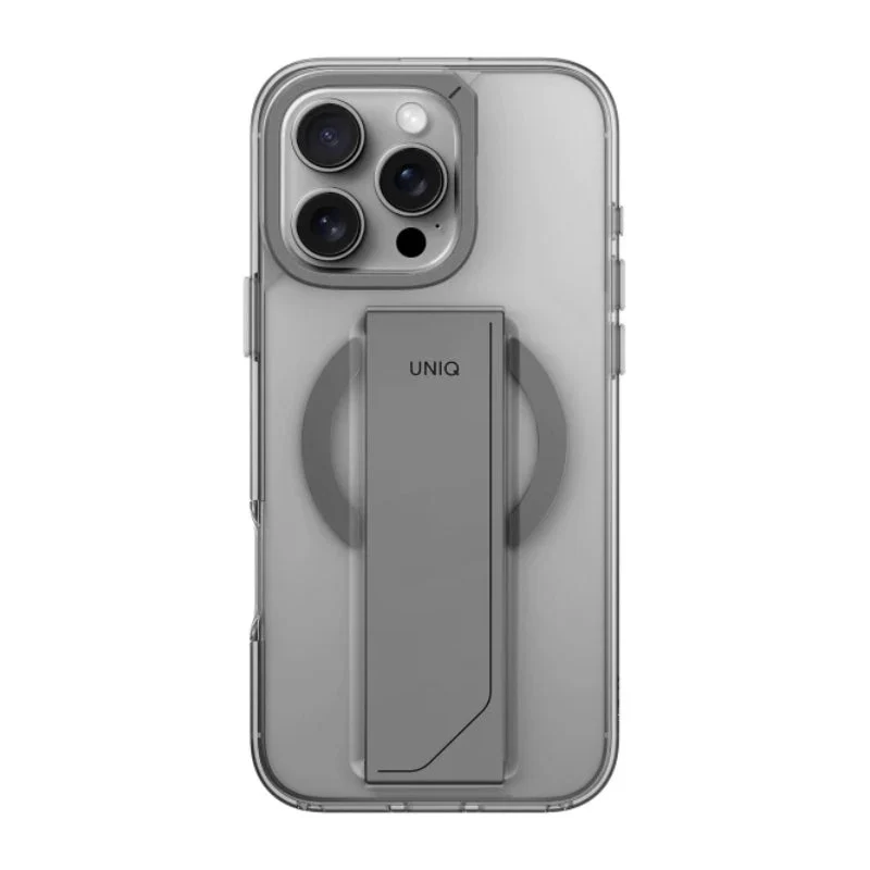 Uniq Hybrid Heldro Max Magclick With Camera Stand For Apple iPhone 16 Pro Max - Lucent (Clear)