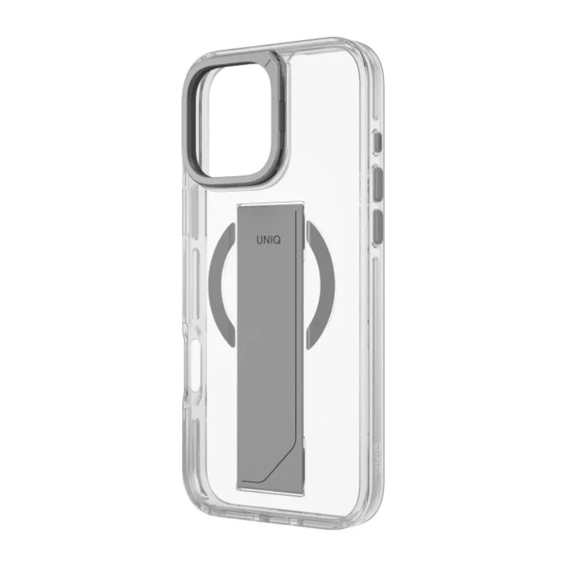 Uniq Hybrid Heldro Max Magclick With Camera Stand For Apple iPhone 16 Pro Max - Lucent (Clear)