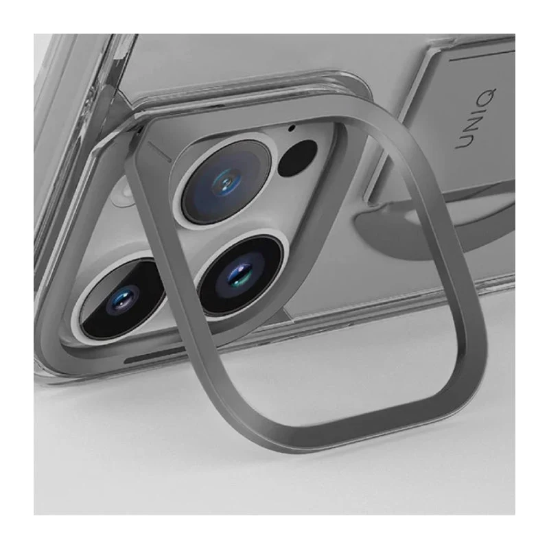 Uniq Hybrid Heldro Max Magclick With Camera Stand For Apple iPhone 16 Pro Max - Lucent (Clear)