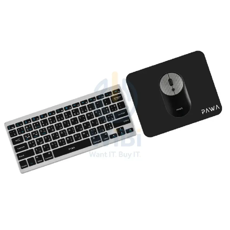 PAWA Keyboard & Mouse Combo - Bluetooth / 2.4GHz / 1600dpi / Arb/Eng / Grey/Black - Keyboard & Mouse Combo