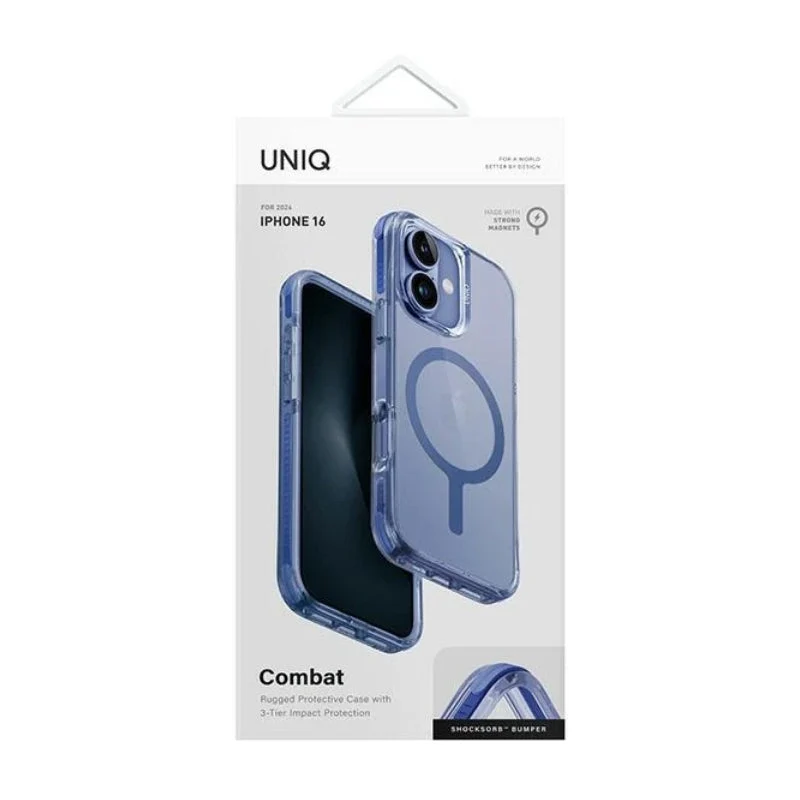 Uniq Hybrid Combat Magsafe Case for iPhone 16 - Pearl Blue
