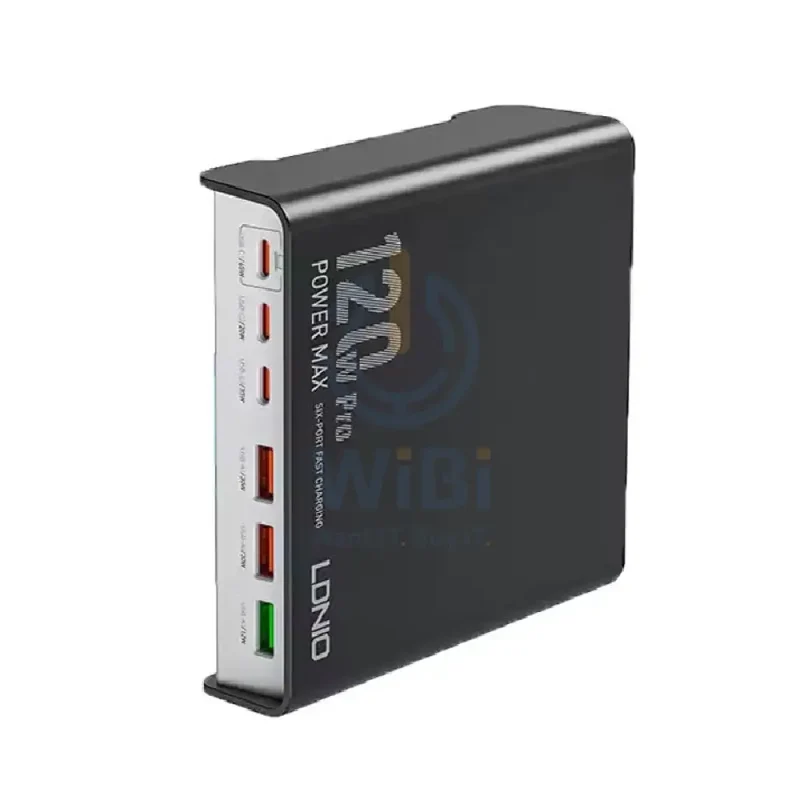 LDNIO Q605 Multi-ports Desktop Charging Station - 120W / 3x USB-C / 3x USB-A / Black