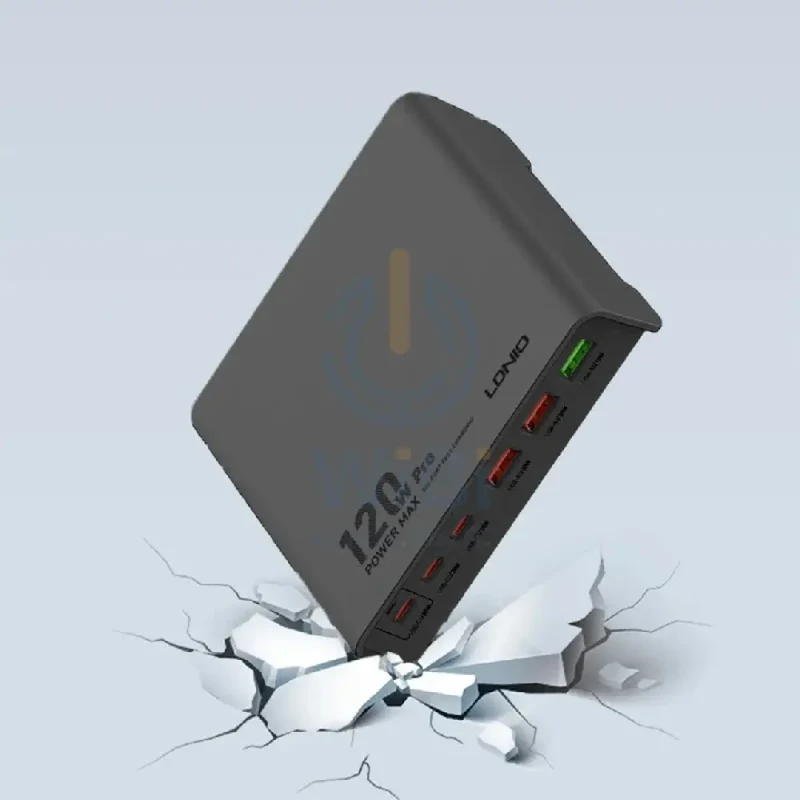 LDNIO Q605 Multi-ports Desktop Charging Station - 120W / 3x USB-C / 3x USB-A / Black