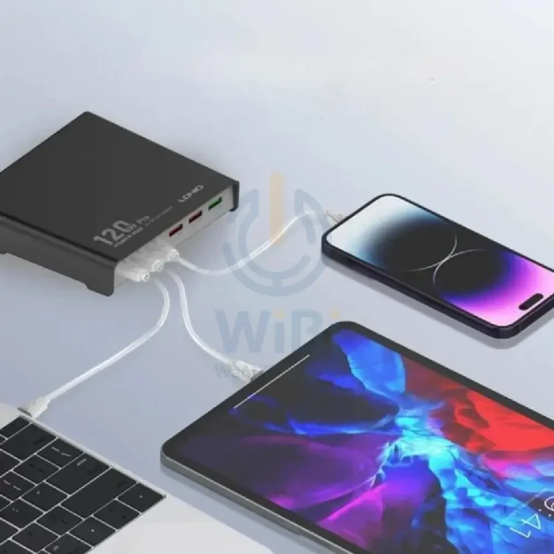 LDNIO Q605 Multi-ports Desktop Charging Station - 120W / 3x USB-C / 3x USB-A / Black