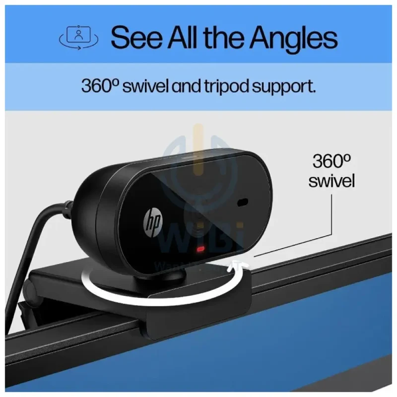 HP 320 FHD Webcam - 5MP / Single Microphone / Wired USB-A Connectivity / Black Color