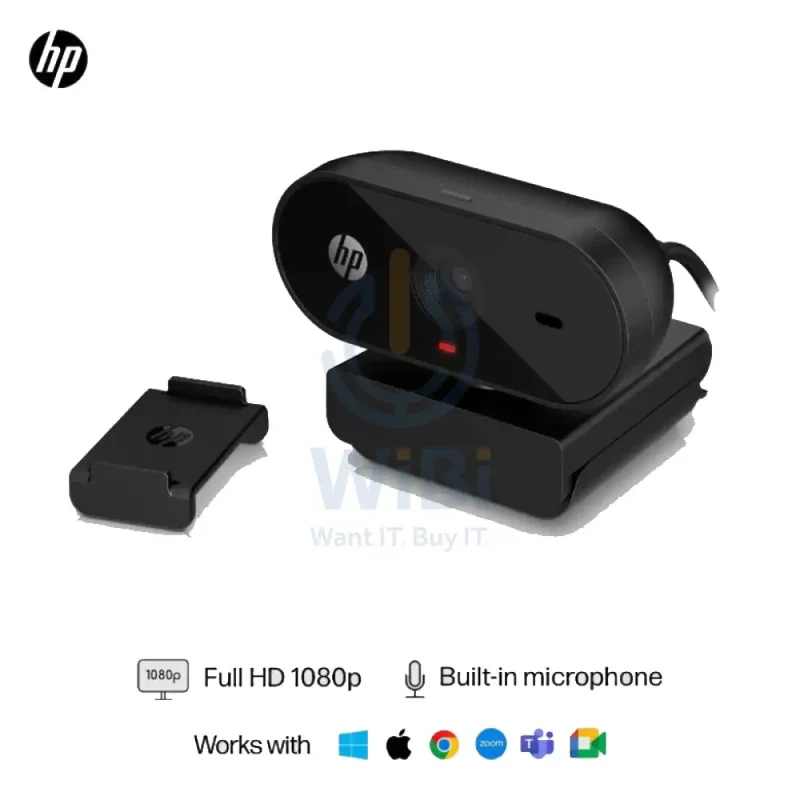 HP 320 FHD Webcam - 5MP / Single Microphone / Wired USB-A Connectivity / Black Color