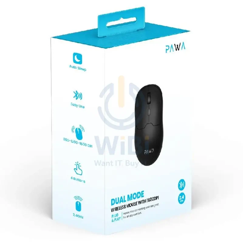 Pawa Dual Mode Wireless Mouse - Wireless / Black