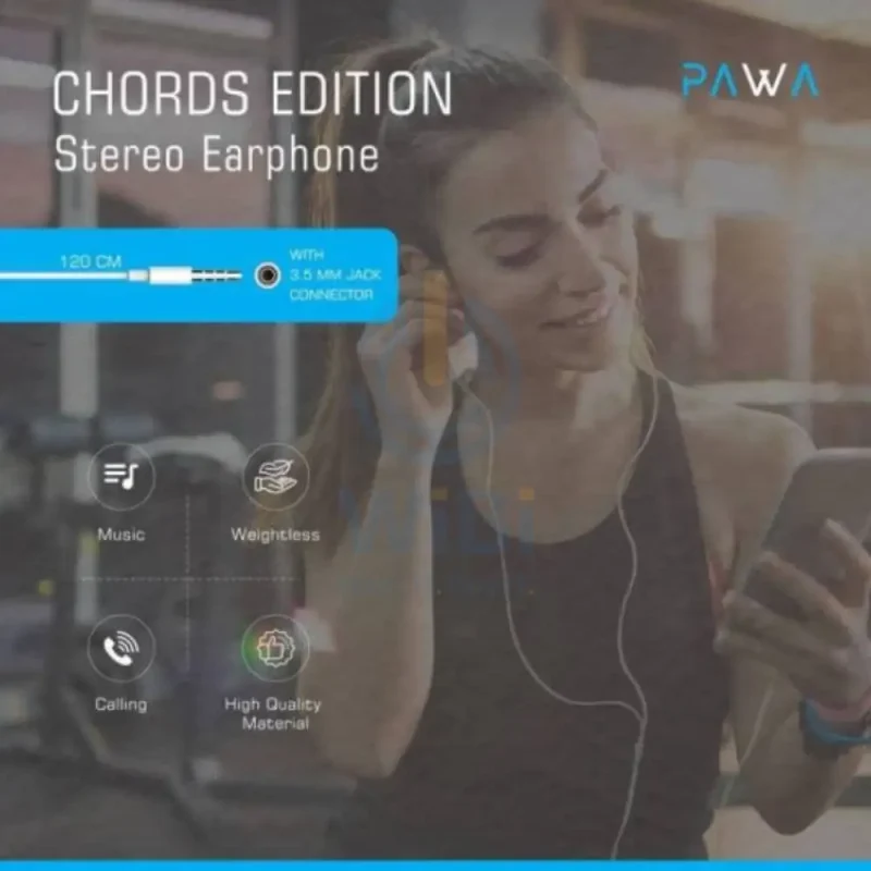Pawa Chords Series Stereo Wired Earphone - 3.5mm Jack / White