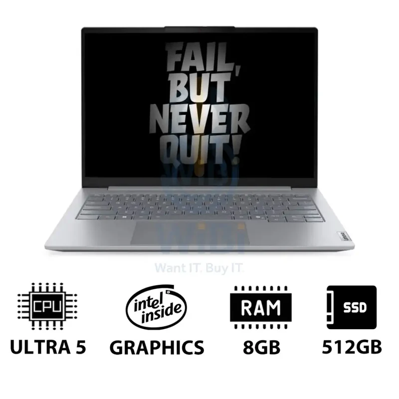 Lenovo ThinkBook 14 G8 - 14" WUXGA / Ultra 5 225U / 8GB / 512GB (NVMe M.2 SSD) / DOS (Without OS) / 1YW / Arabic/English With Lenovo 15.6" Casual Toploader