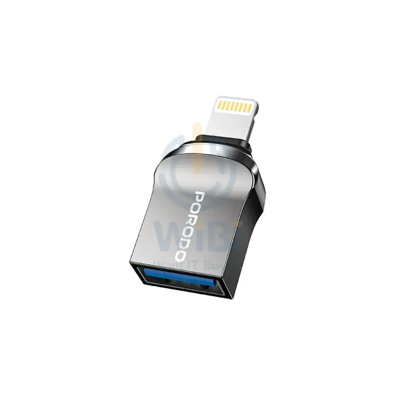 محول بورودو Lightning OTG - Lightning / سرعة تصل إلى 480 ميجابت/ثانية / أسود