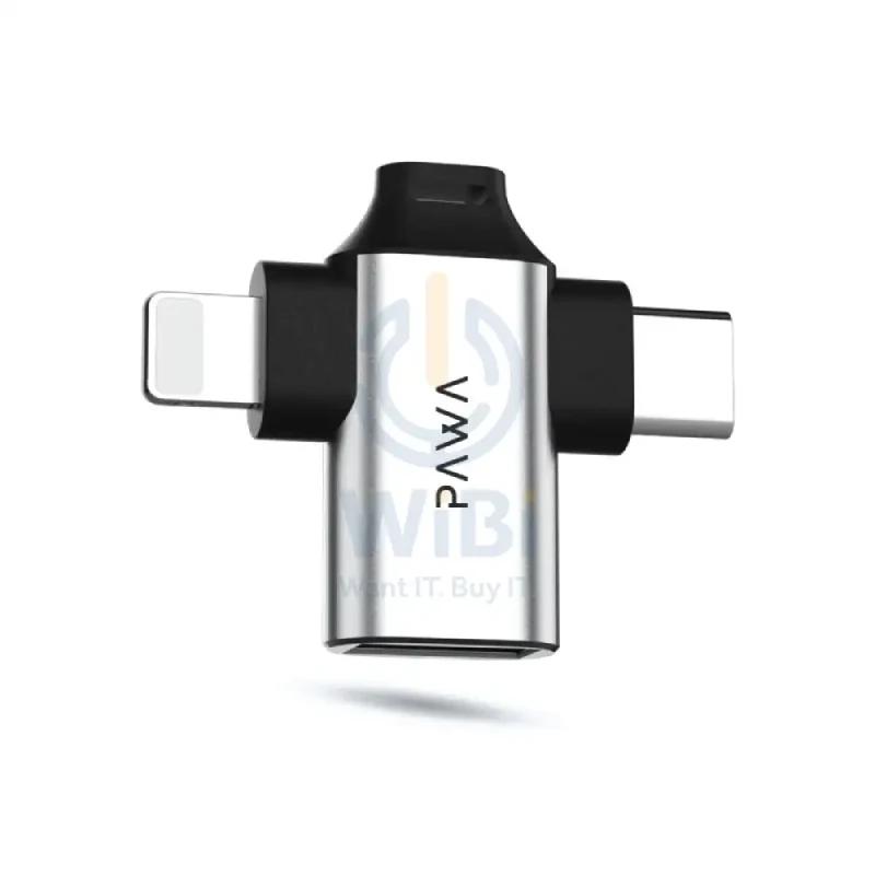 PAWA 3-in-1 OTG Adapter - Lightning / Type-C / Micro USB / 5Gbps / Grey