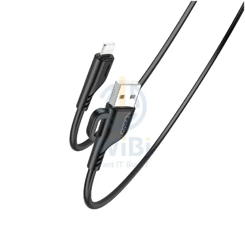 Yesido CA105 Charging Data Cable with Hook - 1.2M / USB / Lightning / Black