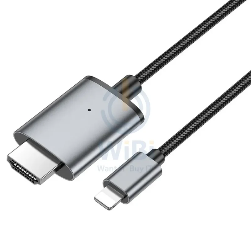 كابل عرض شاشة هوكو UA27 HD - 2 متر / لايتنينج / HDMI / رمادي معدني