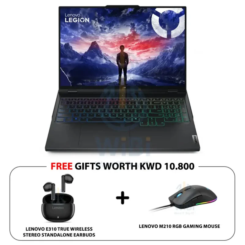 Lenovo Legion Pro 7 Gen 9 Gaming PC - 16.0" WQXGA / i9 / 32GB / 1TB (NVMe M.2 SSD) / RTX 4080 12GB VGA / DOS (Without OS) / 1YW / Arabic/English / Eclipse Black / 4 Switchable Keycaps and Easy Tool + Lenovo Legion Gaming Speed Mouse Pad M - Laptop