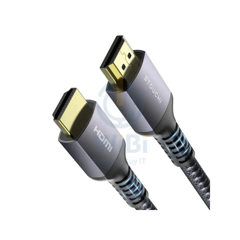 كابل مضفر باور أو+ فيجوال 8K - HDMI / 3 متر / رمادي