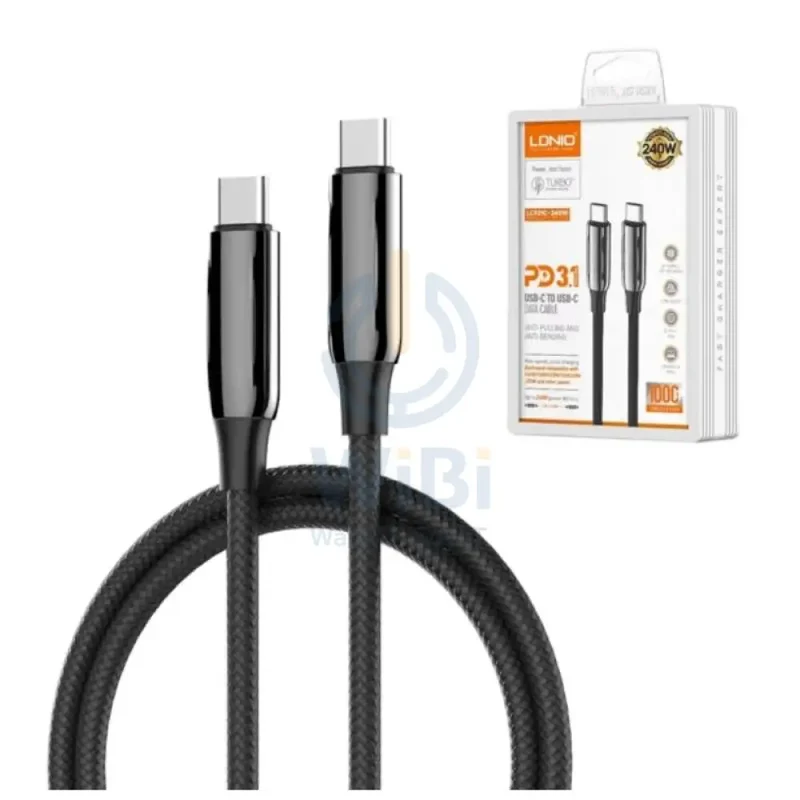 LDNIO LC922C Fast Charging Data Cable - 240W / 2 Meter / Type-C / Black