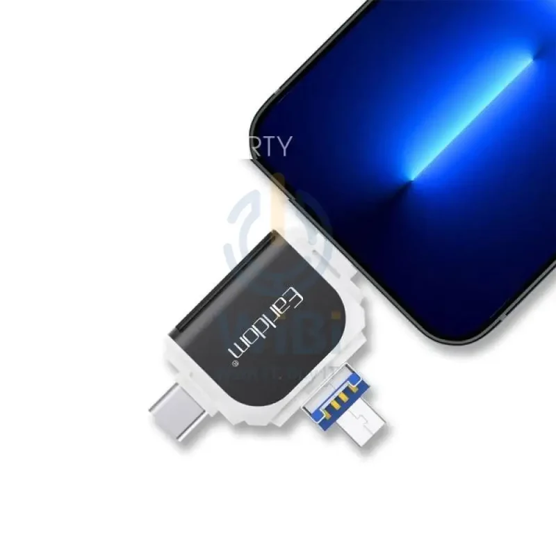قارئ بطاقات إيرلدوم ET-OT71 متعدد الاستخدامات بتقنية OTG - USB-A / لايتنينج / USB-C