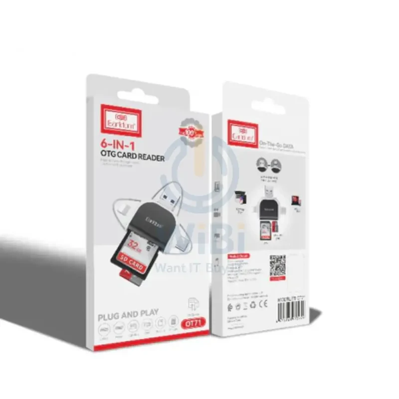 قارئ بطاقات إيرلدوم ET-OT71 متعدد الاستخدامات بتقنية OTG - USB-A / لايتنينج / USB-C