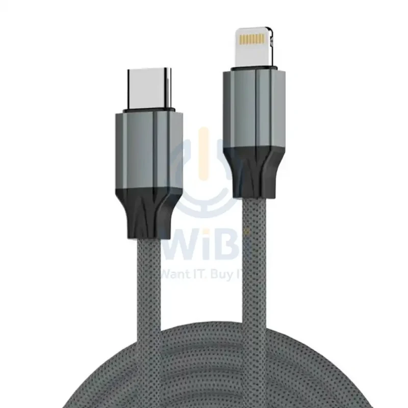 LDNIO LC442i Fast Charging Data Cable - 30W / 2 Meter / Type-C / Lightning / Grey