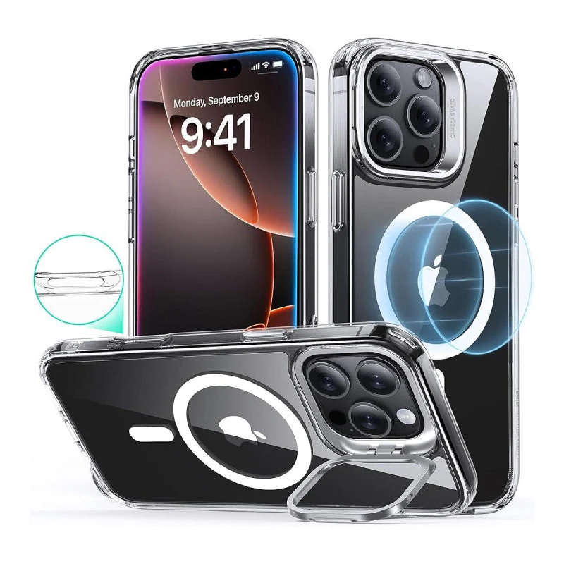 ESR Classic Hybrid Case with Stash Stand (HaloLock) - Apple iPhone 16 Pro Max / Clear