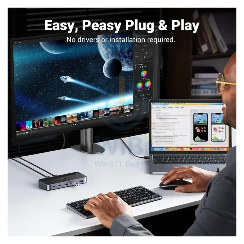 موزع تبديل ومشاركة يو جرين CM662 بمدخلين و4 مخارج مع ريموت - 5 جيجابت/ثانية / 3× USB-A / 1× USB-C / أسود