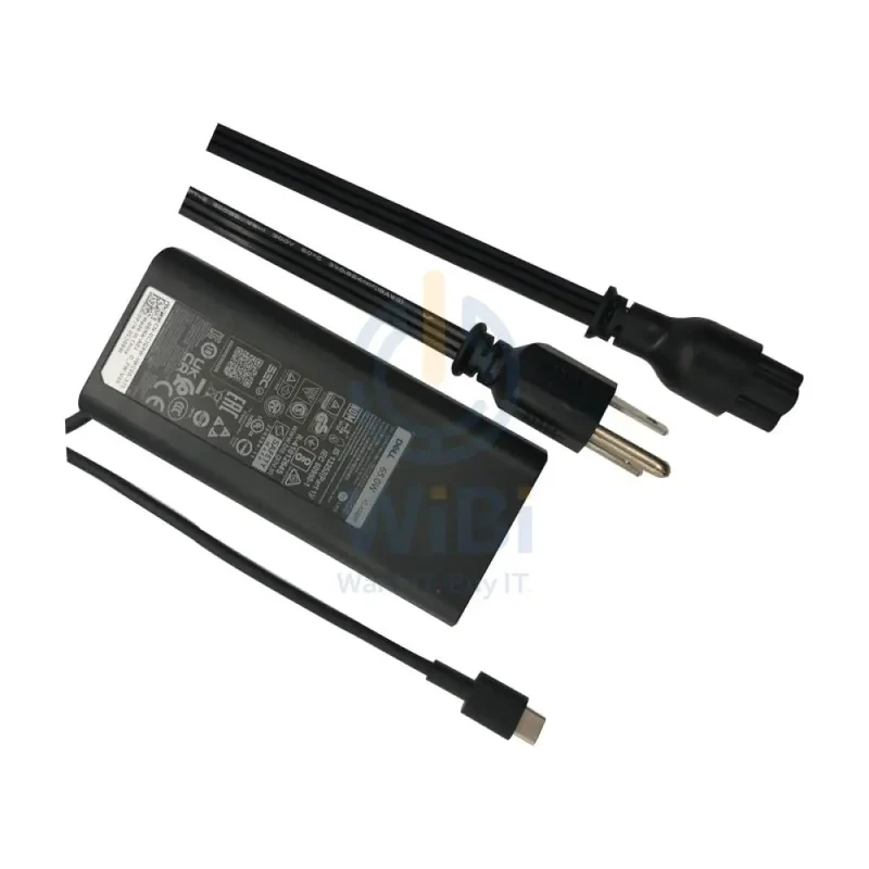 Dell 02WDR5 AC Adapter with Power Cord Cable - 65W / USB-C / Black