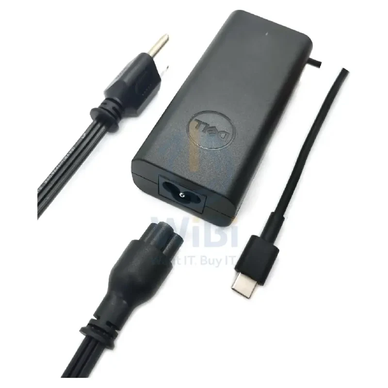 Dell 02WDR5 AC Adapter with Power Cord Cable - 65W / USB-C / Black