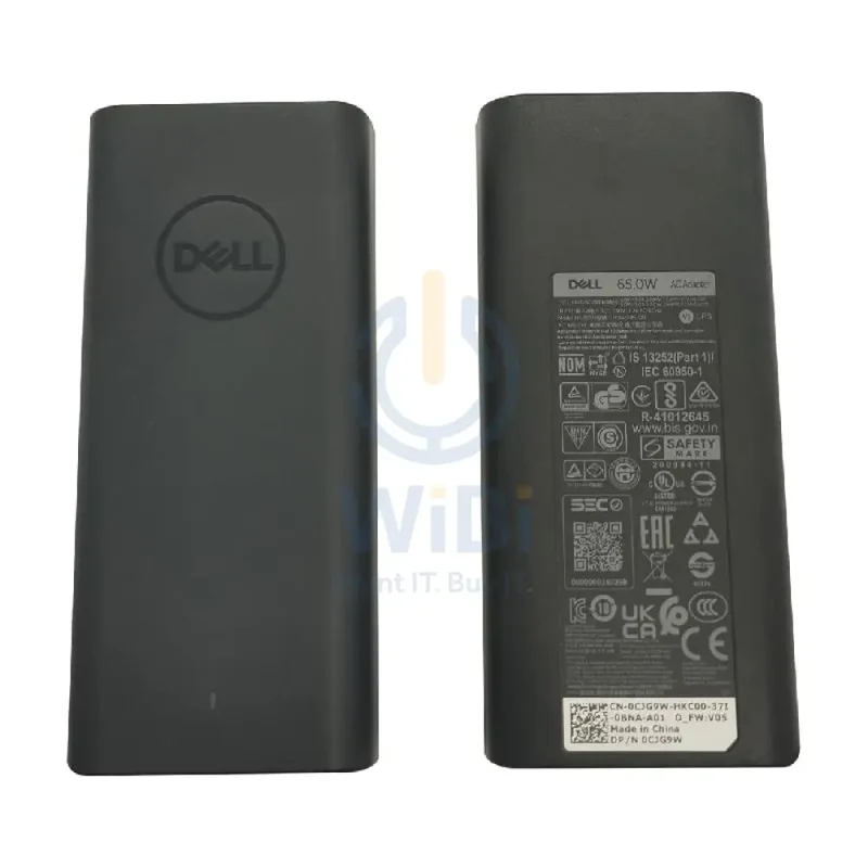 Dell 02WDR5 AC Adapter with Power Cord Cable - 65W / USB-C / Black