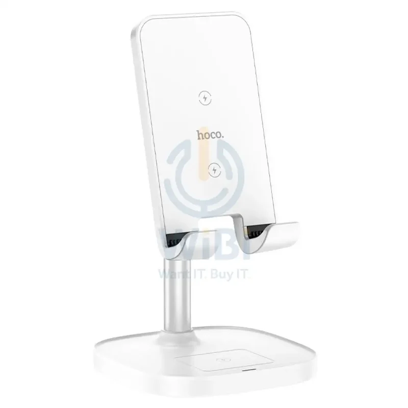 HOCO CW37 2-in-1 Tabletop Wireless Charging Holder - 15W / White