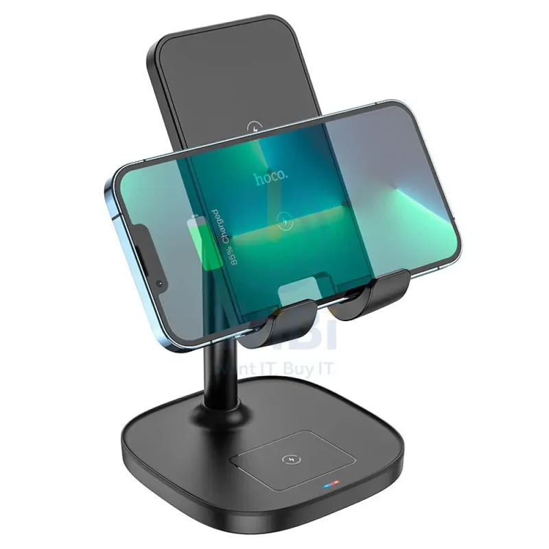 HOCO CW37 2-in-1 Tabletop Wireless Charging Holder - 15W / Black