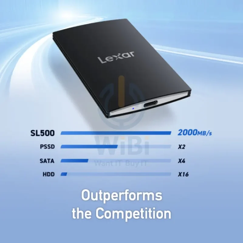 Lexar SL500 Portable SSD - 1TB / Up to 2000MB/s / USB-C 3.2 Gen2x2 / External SSD (Solid State Drive)