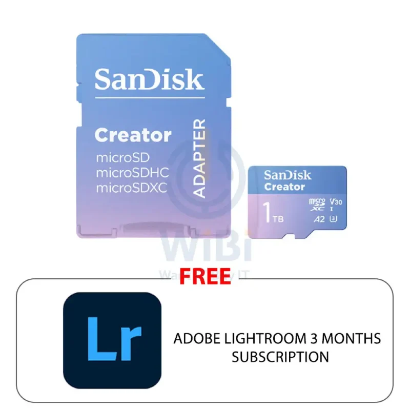 SanDisk Creator microSD Card with Adapter - 1TB / Up to 190MB/s / Adobe Lightroom 3-Months Subscription