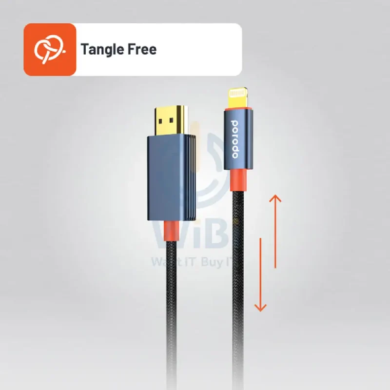 كابل منسوج بورودو - 2 متر / لايتنينج / HDMI / أسود
